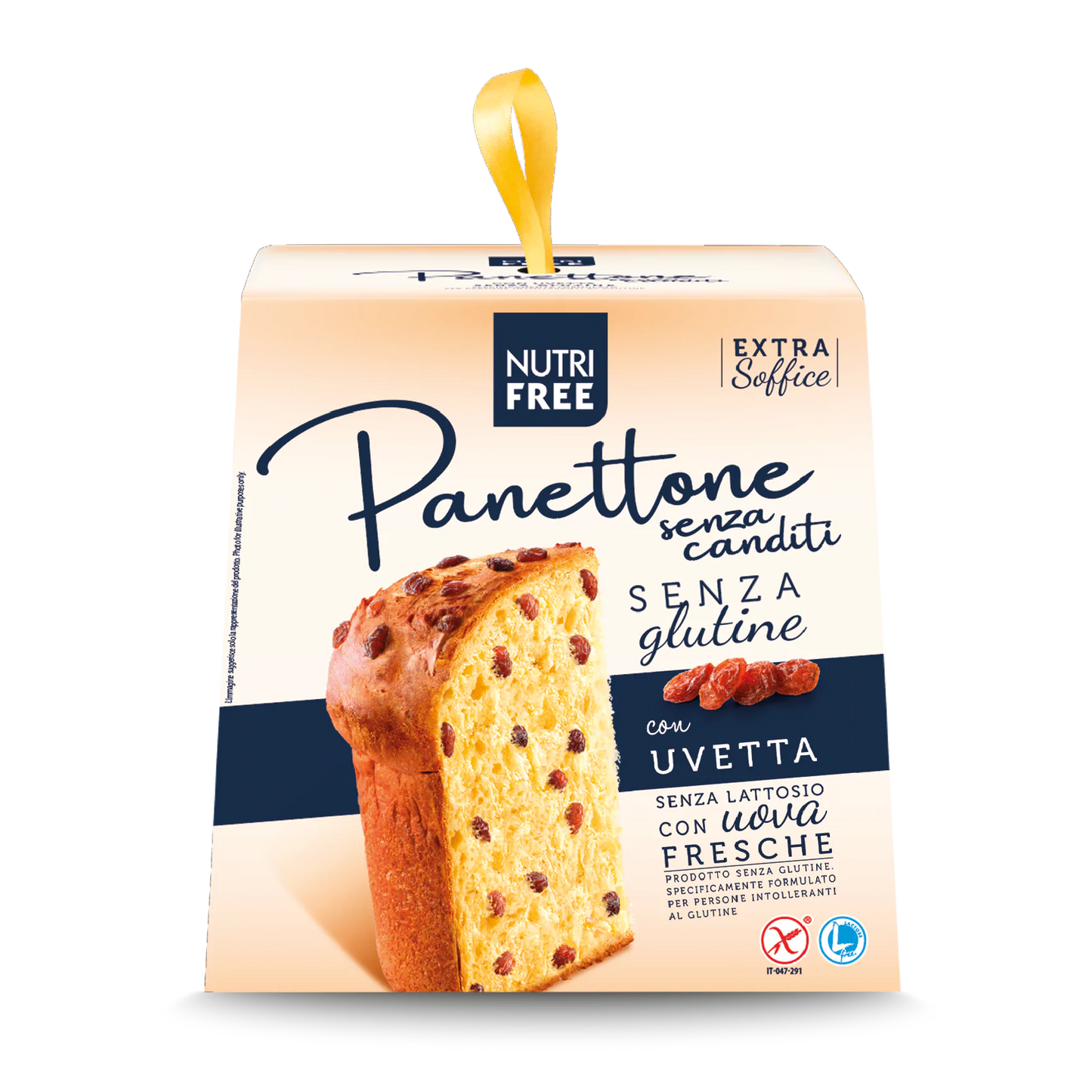 Panettone con uvetta senza canditi senza glutine e senza lattosio 600 g