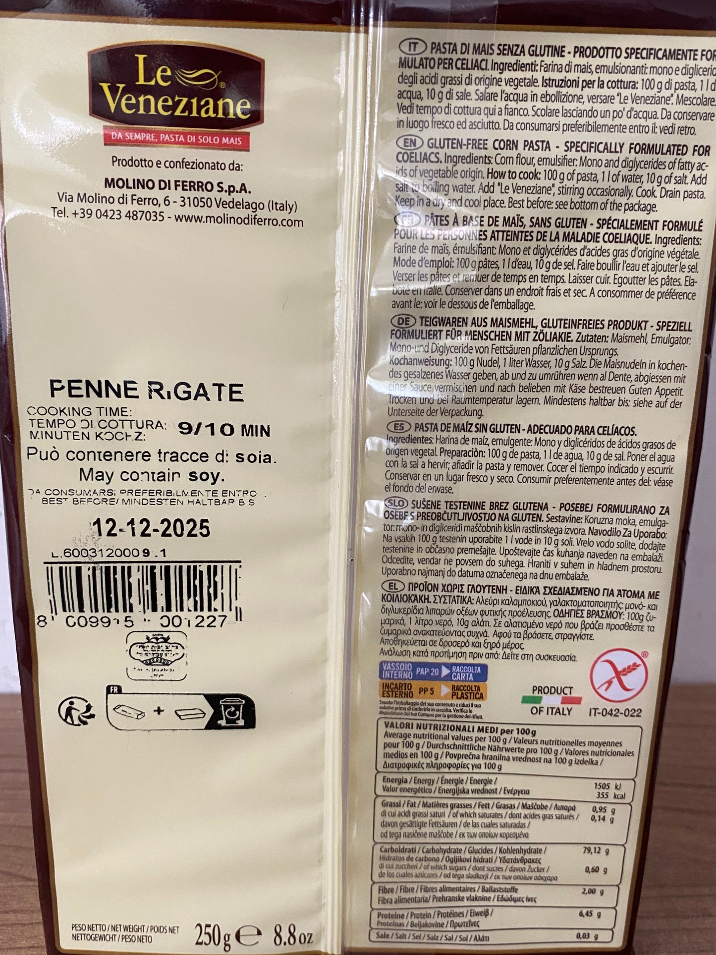 Penne 250 g Le Veneziane