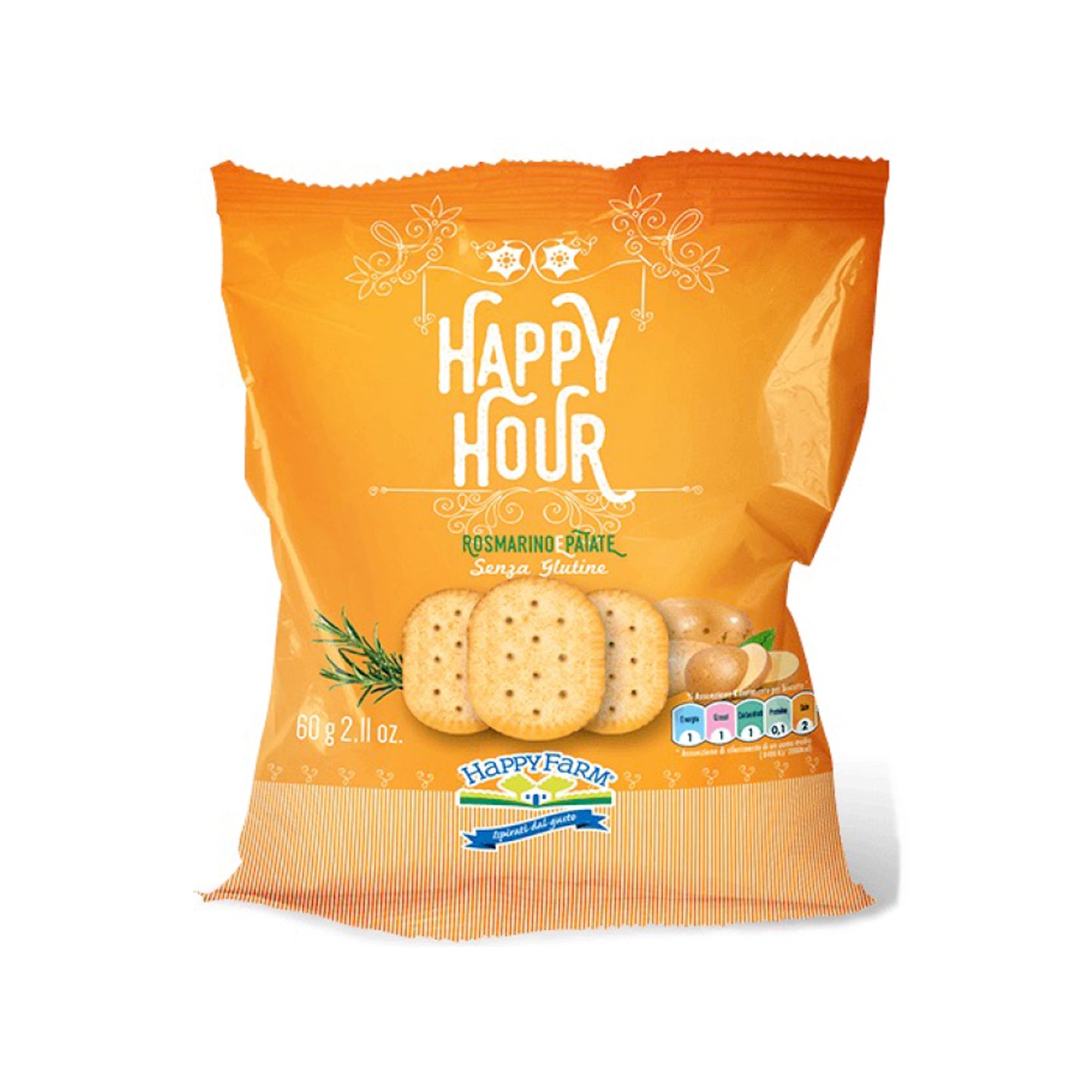 Cracker 60 g Rosmarino e Patate Happy Farm