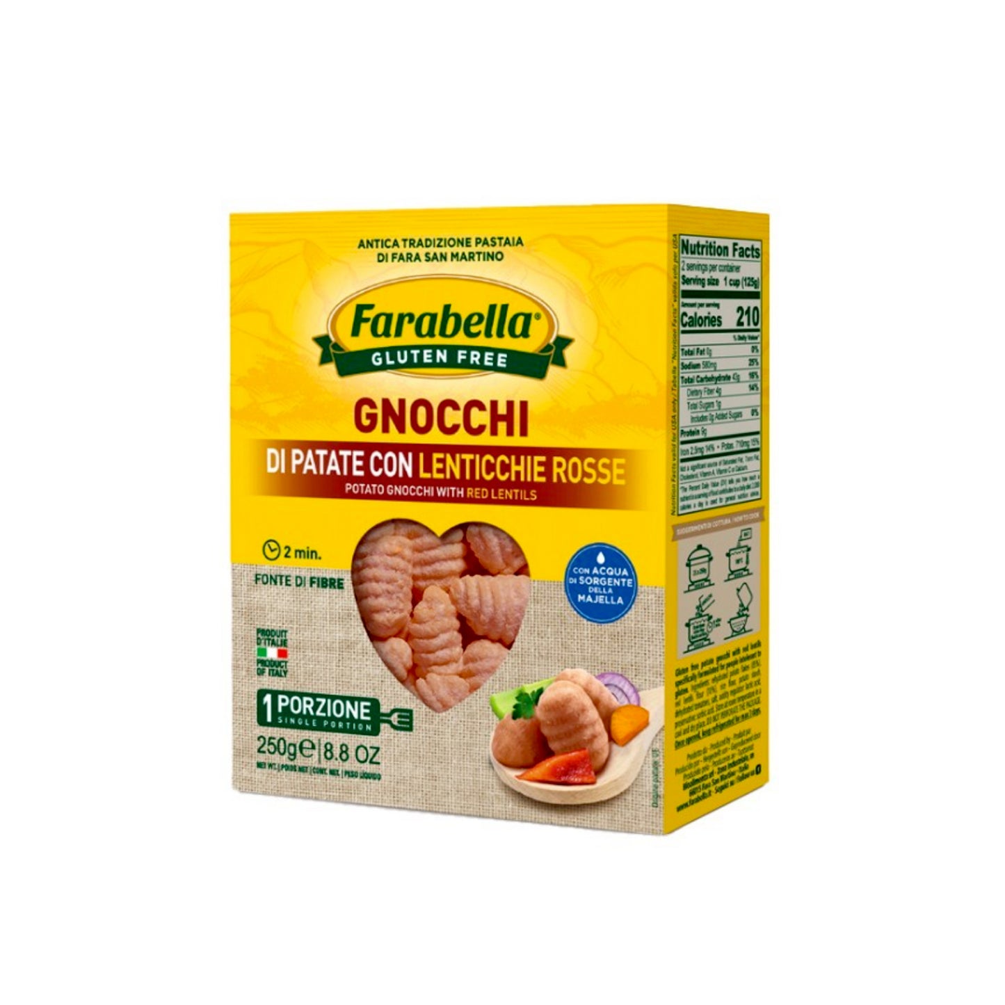 Gnocchi di patate lenticchie rosse 250 g Farabella