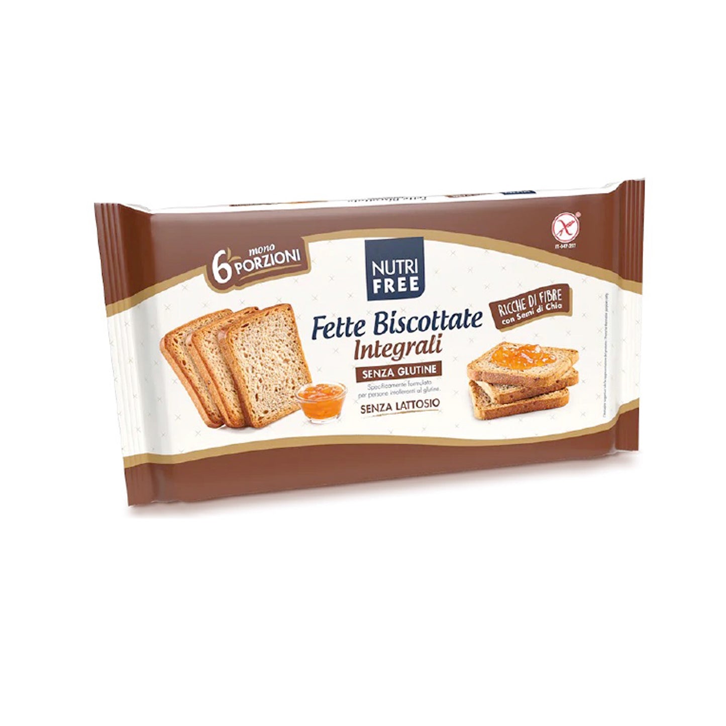Fette biscottate integrali 225 g (6 pz) senza glutine Nutrifree