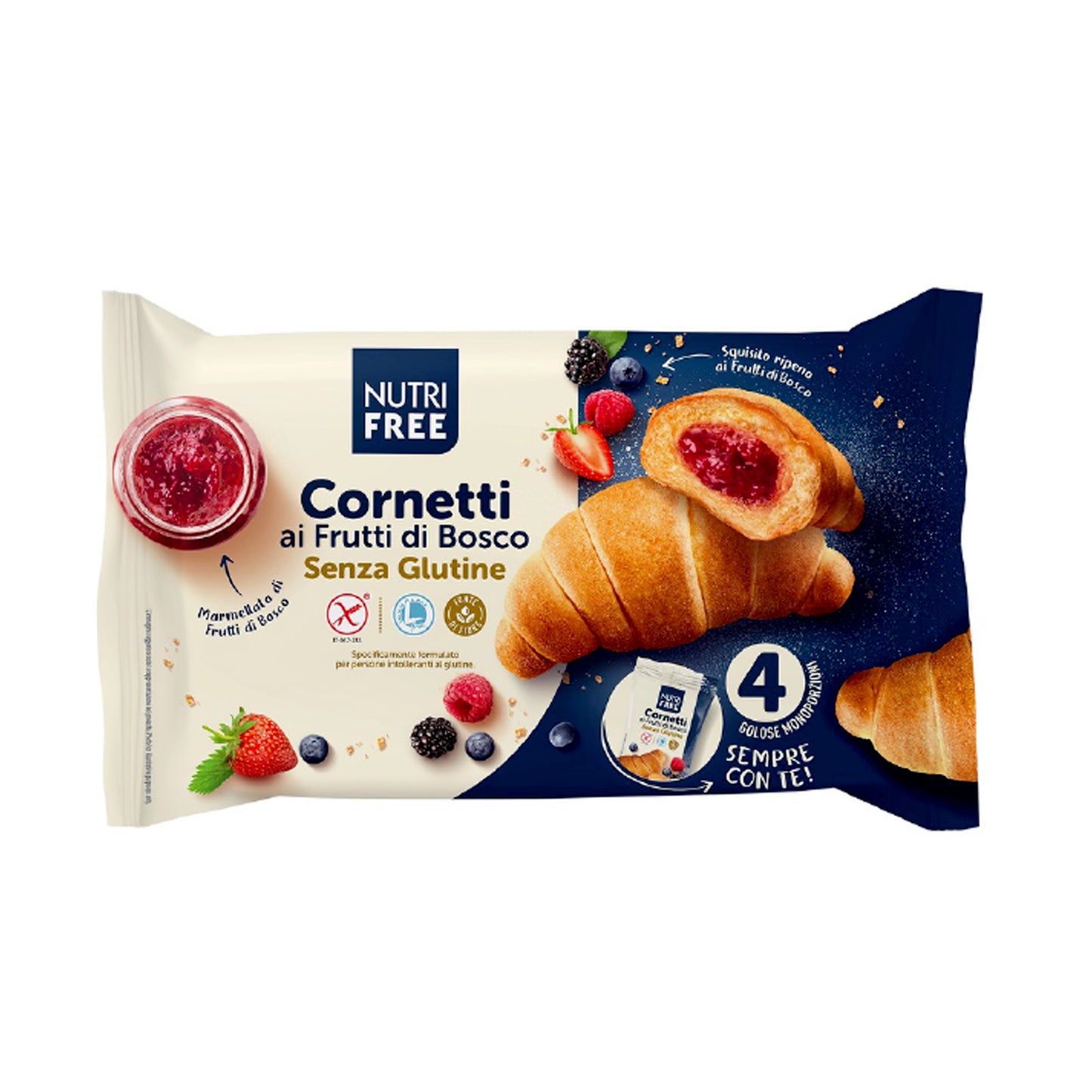 Cornetti ai frutti di bosco Nutrifree (4 x 60 g)