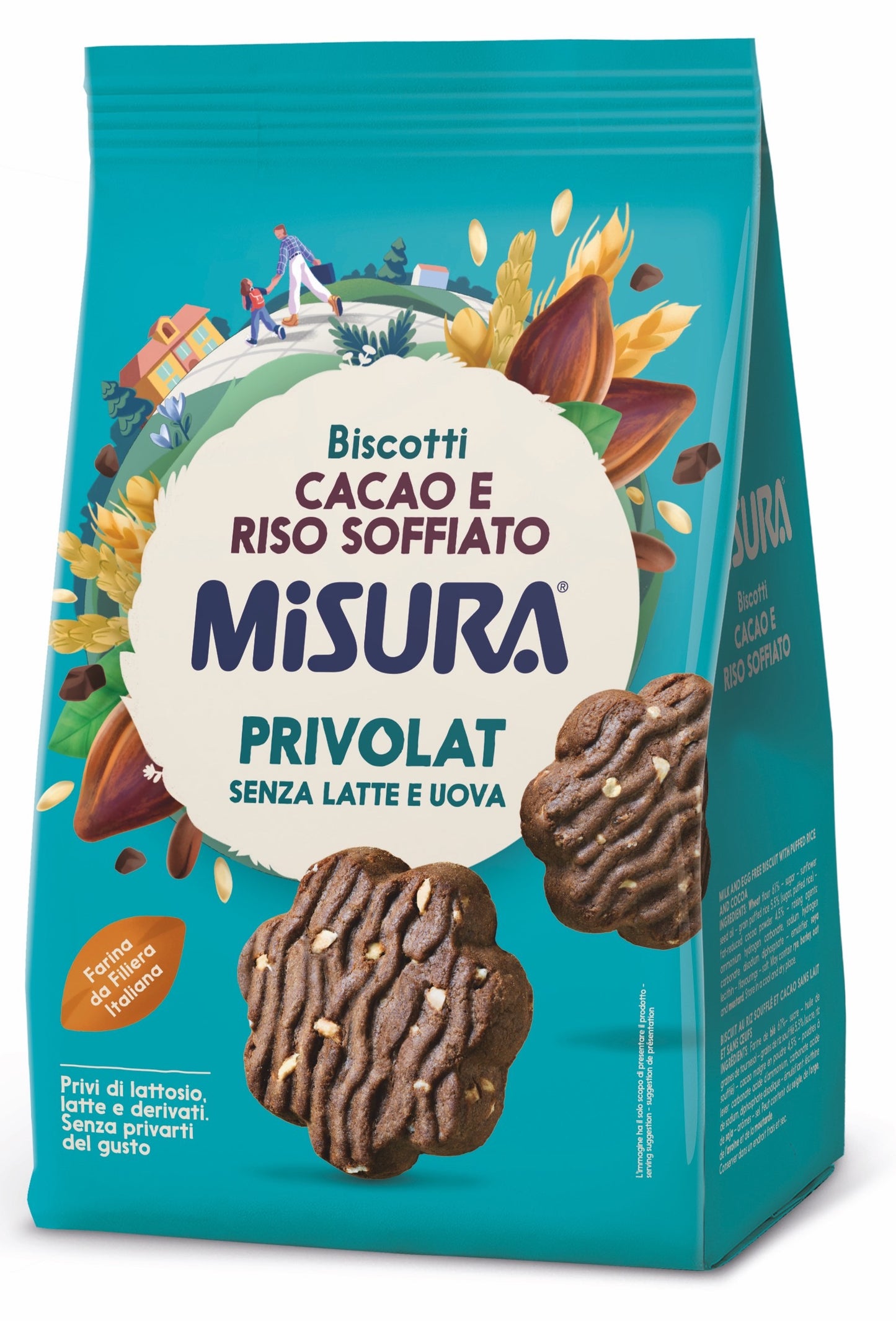 Biscotti cacao e riso soffiato SENZA LATTOSIO CON GLUTINE