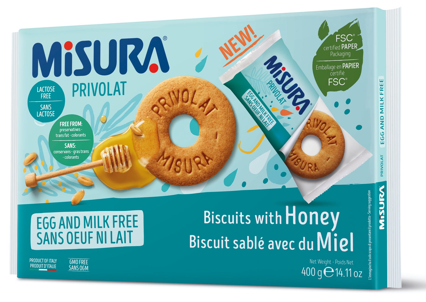Biscotti Miele Millefiori SENZA LATTOSIO CON GLUTINE